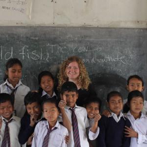 Lærerstuderende på praktik i Nepal
